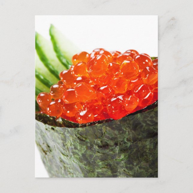 Ikura (Salmon Roe) Gunkan Maki Sushi Postcard (Front)