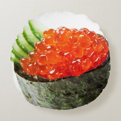 Ikura Salmon Roe Gunkan Maki Sushi Round Pillow