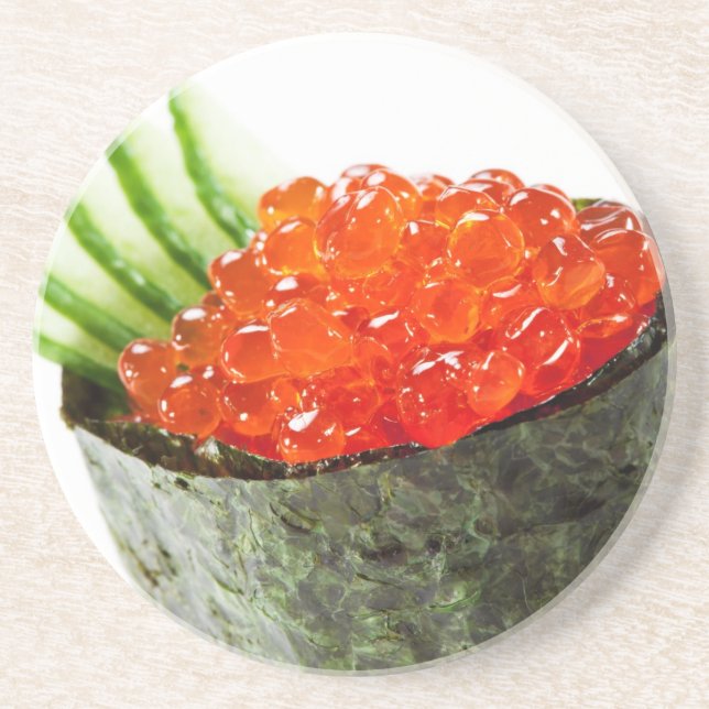 Ikura (Salmon Roe) Gunkan Maki Sushi Sandstone Coaster (Front)