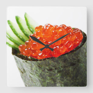Ikura (Salmon Roe) Gunkan Maki Sushi Square Wall Clock