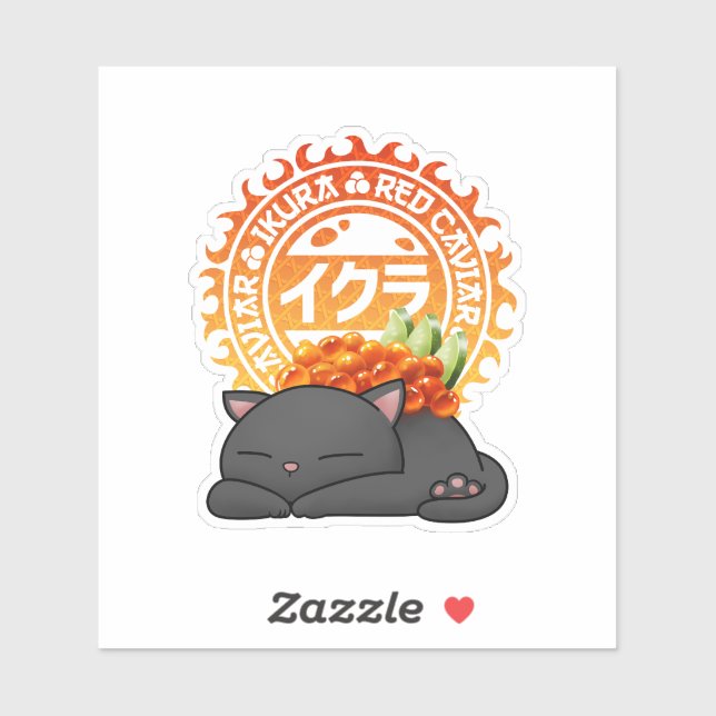 Ikura Salmon Roe Sushi Cat Sticker (Sheet)