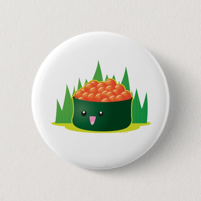Ikura Sushi Pinback Button (Front)