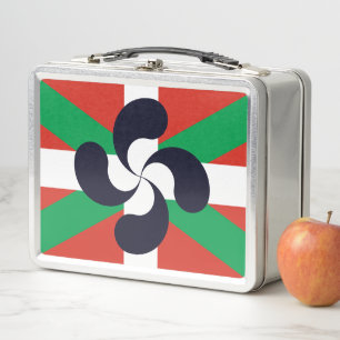 Ikurrina with Lauburu symbol Metal Lunch Box