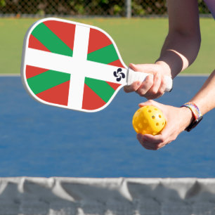 Ikurrina with Lauburu symbol Pickleball Paddle
