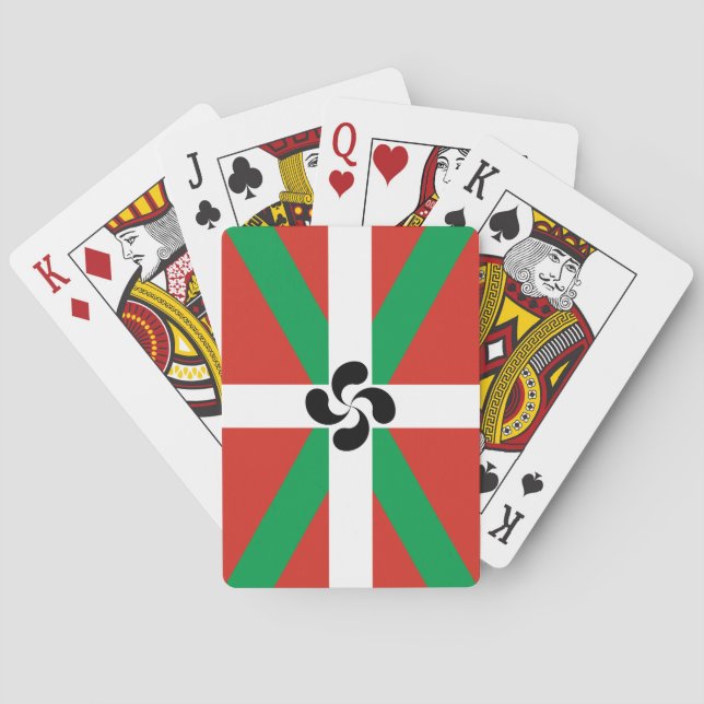 Ikurriña with Lauburu symbol Poker Cards (Back)