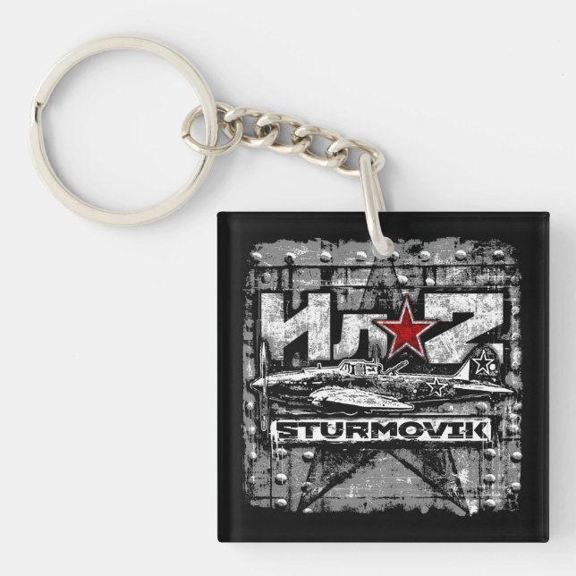 Il-2 Soviet ground attack aircraft Keychain (Front)