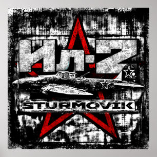 Il-2 Soviet ground attack aircraft Poster
