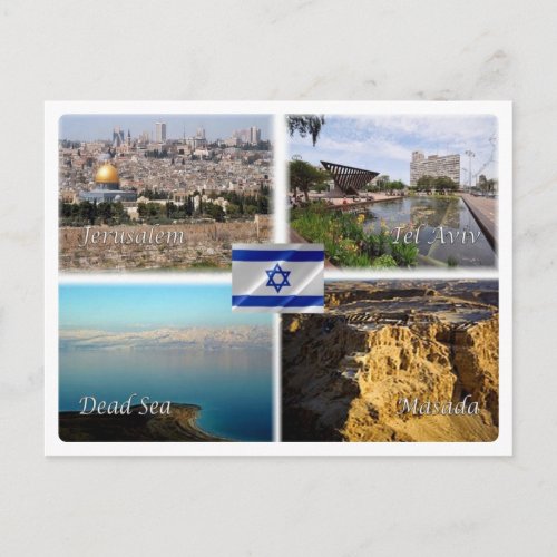 IL Israel _ Jerusalem Tel Aviv _ Dead Sea _ Masada Postcard