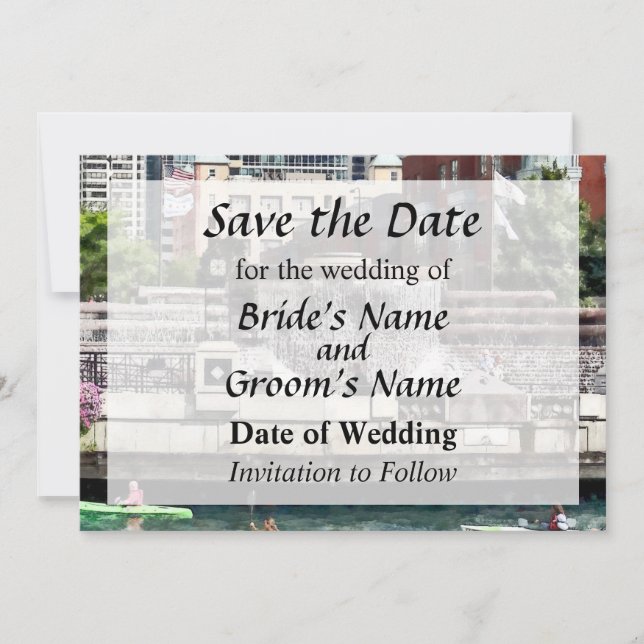 IL - Kayaking on the Chicago River Save the Date (Front)