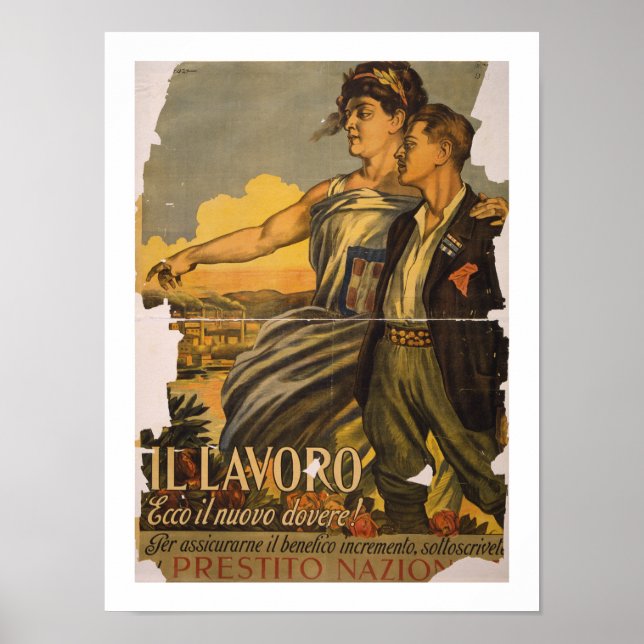 "Il Lavoro"-Work, the New Duty (white) Poster (Front)