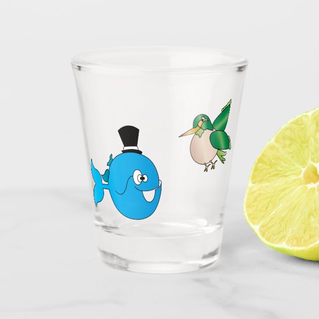 Il pesce che amava l' uccellino shot glass (Front)