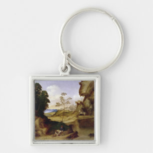 Il Tramonto (The Sunset) (oil on canvas) Keychain