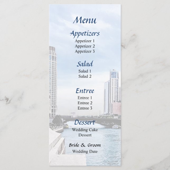 IL - View From Michigan Avenue Bridge Chicago Menu (Front)