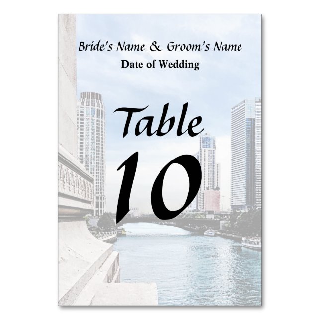 IL - View From Michigan Avenue Bridge Table Number (Front)
