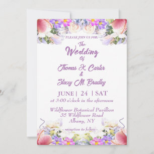 ilac Wildflower Romantic Wedding Invitations