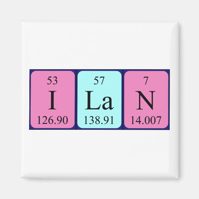 Ilan periodic table name magnet (Front)