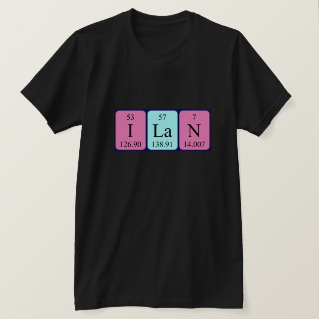 Ilan periodic table name shirt (Design Front)