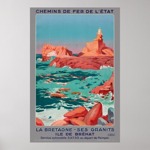 Ile de Brhat France Vintage Poster 1930