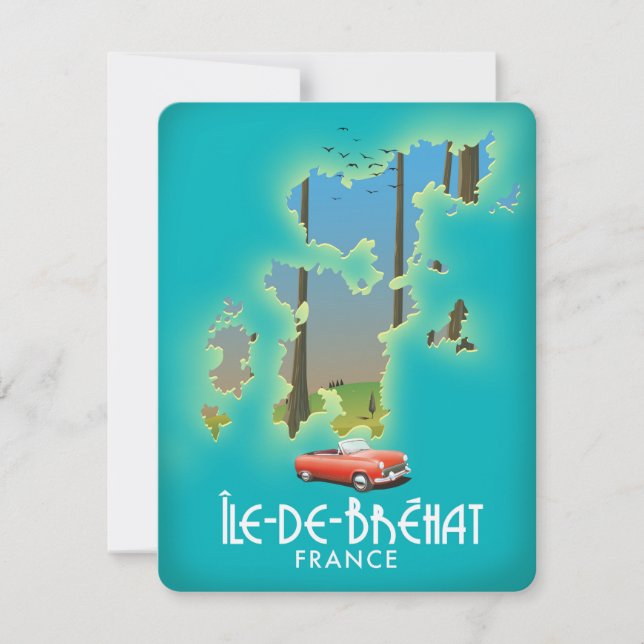 Île-de-Bréhat, france vintage style travel poster (Front)