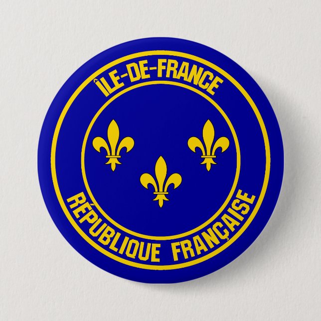 Île-de-France Round Emblem Button (Front)