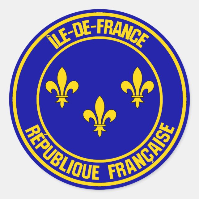 Île-de-France Round Emblem Classic Round Sticker (Front)