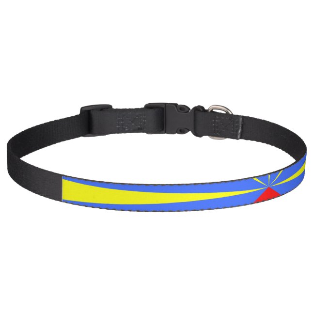 Ile Réunion 974 Reunion Island Drapeau Maveli Pet Collar (Front)