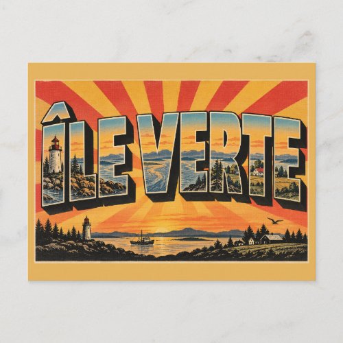 Île Verte QC Oldest Lighthouse River Art Postcard