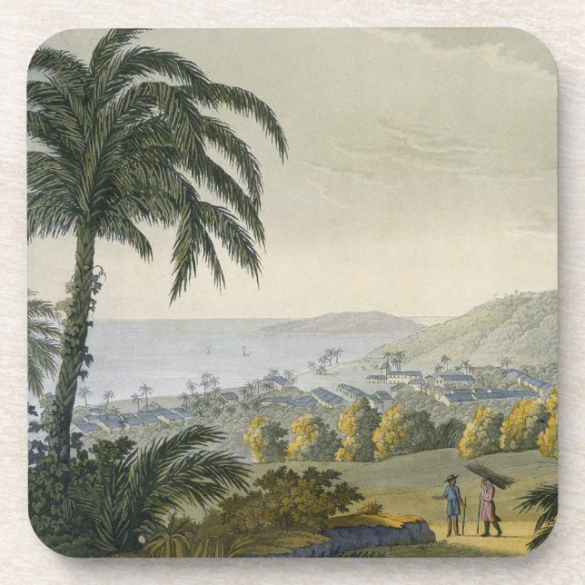 Ilheus (colour engraving) drink coaster (Front)