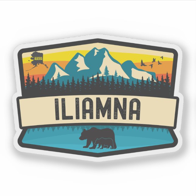 Iliamna, Alaska Sticker (Front)