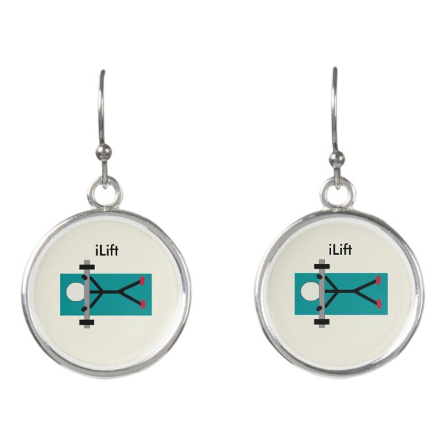 iLift Weight Lifting Characters Earrings (Front)