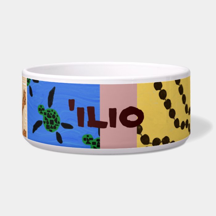 'ilio (dog) in Hawaiian) Customized Dog Bowl