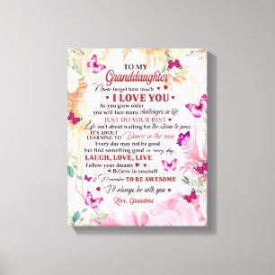 I'll Always Be With You, To My Granddaughter Canvas Print