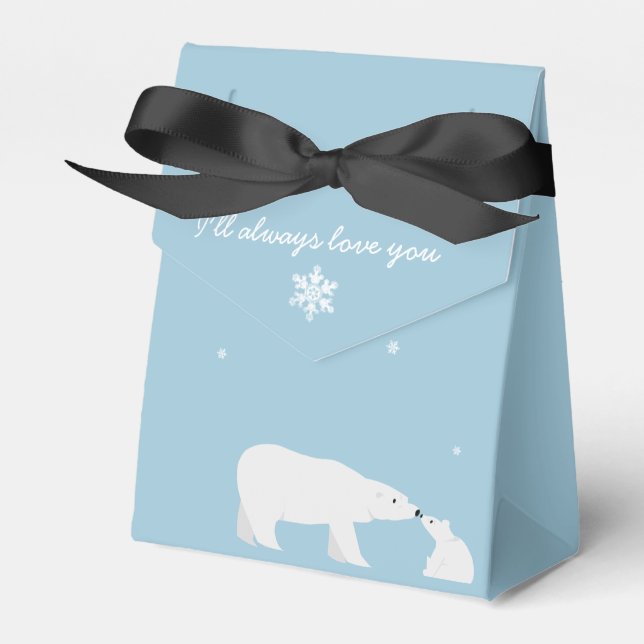 I'll Always Love You Polar Bear Tent Favor Box (Front Side)