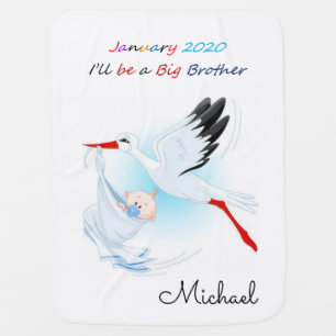 I'll be a Big Brother in January 2020 Baby Blanket