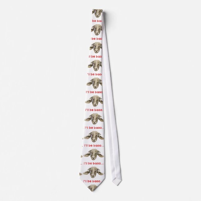 I'll be Baaa Funny Goat Art Science Fiction Design Neck Tie (Front)