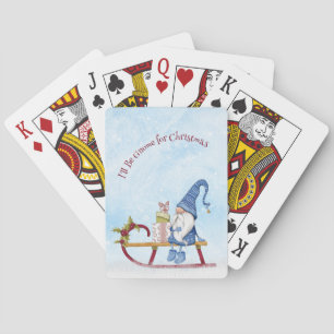 I'll Be Gnome for Christmas Punny Holiday Poker Cards