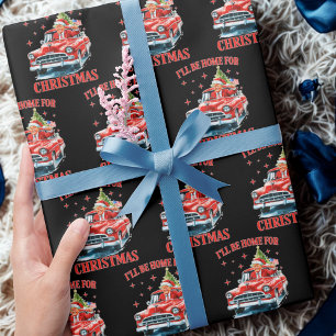 I'll Be Home for Christmas Funny Trump Wrapping Paper