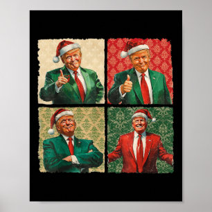 I'll Be Home For Christmas Funny Trump Xmas Santa Poster
