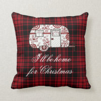 I'll be home for Christmas little camper Throw Pillow