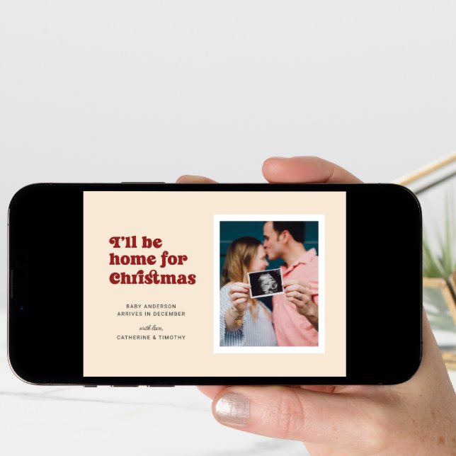 I'll Be Home for Christmas Pregnancy  Announcement (Front Digital)