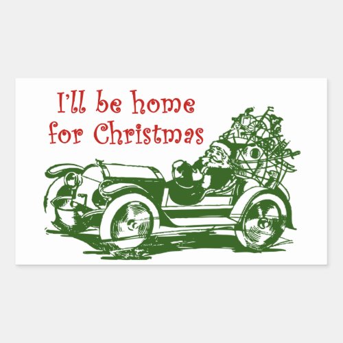 Ill Be Home For Christmas Rectangular Sticker