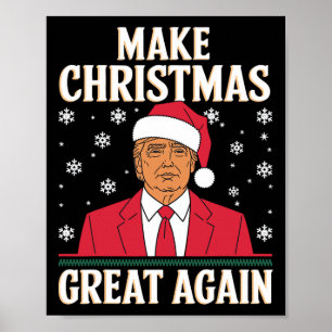 I'll Be Home For Christmas Santa Trump Xmas Funny Poster