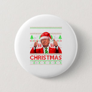 Ill Be Home For Christmas Santa Trump Xmas Pajama Button