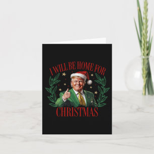 I'll Be Home For Christmas Xmas Santa Pajamas Funn Card