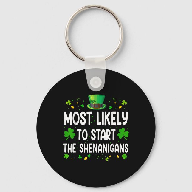 Ill Be Home For Shenanigans Trump Funny St Keychain (Front)