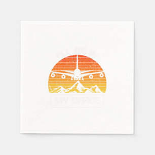 Ill Be In My Office Funny Aviation Aircraft Napkins