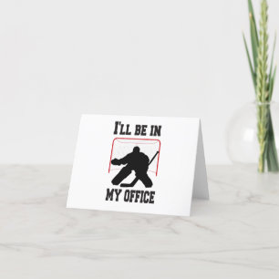 I'll Be In my Office Hockey Goalie Letterpress Thank You Card