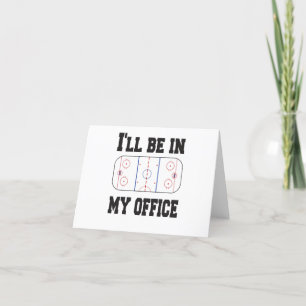 I'll Be In My Office Hockey Letterpress Thank You Card
