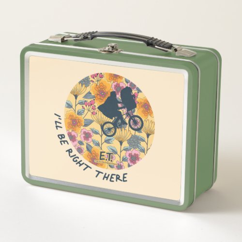 Ill Be Right There Elliot  ET Floral Badge Metal Lunch Box