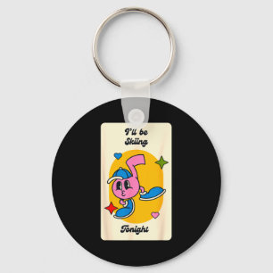 I'll be skiing snow mountain slope adventure keychain